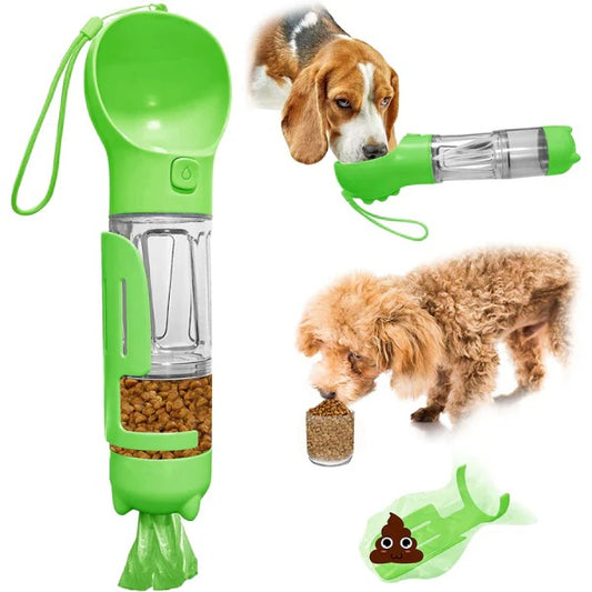 Botella Portátil Multifuncional 4 en 1 para Mascotas + ¡Rodillo Quita Pelusa GRATIS!