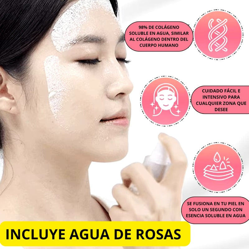 Mascarilla Facial de Colágeno Hidrolizado + Agua de Rosas